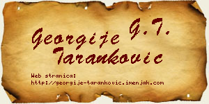 Georgije Taranković vizit kartica
